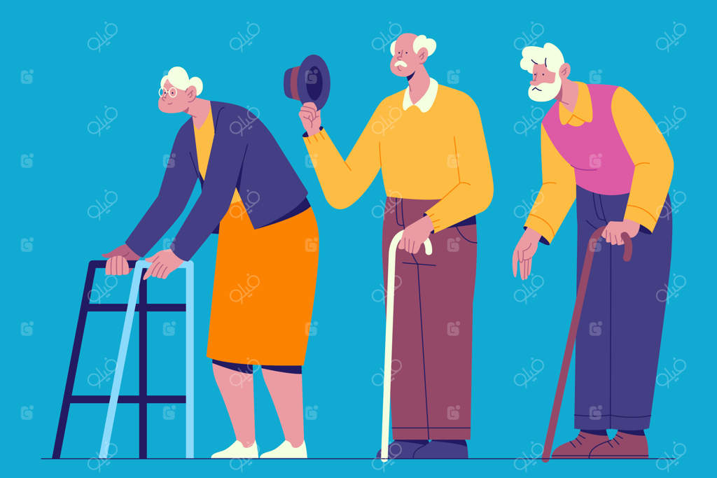 تصویرسازی ساده از سالمندان