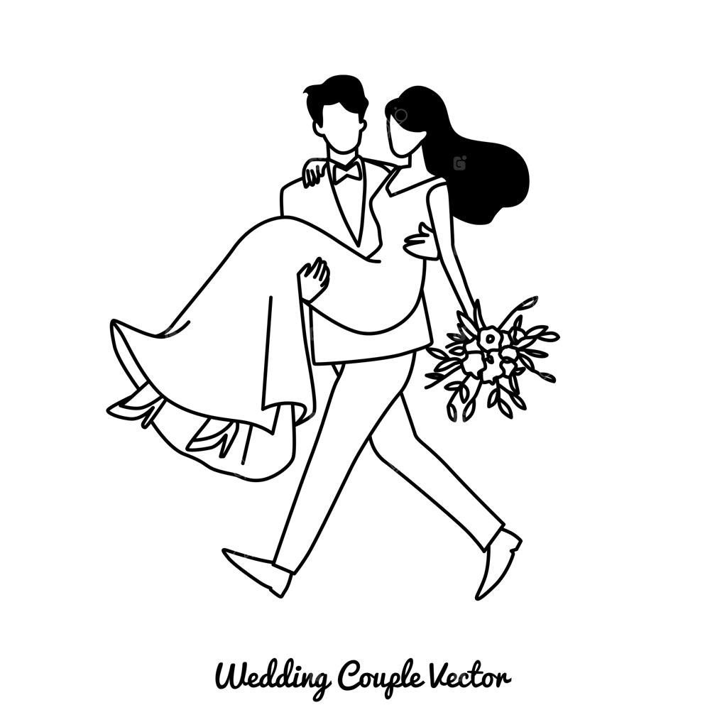 قدم زدن مرد و زن جلوی گل آفتابگردانی با نوشته «عروسی»