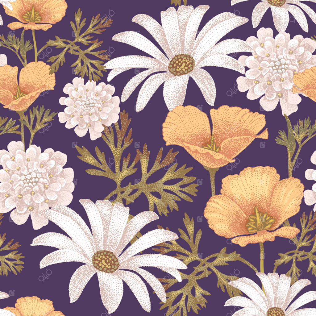 پترن بی‌وقفه گل‌دار