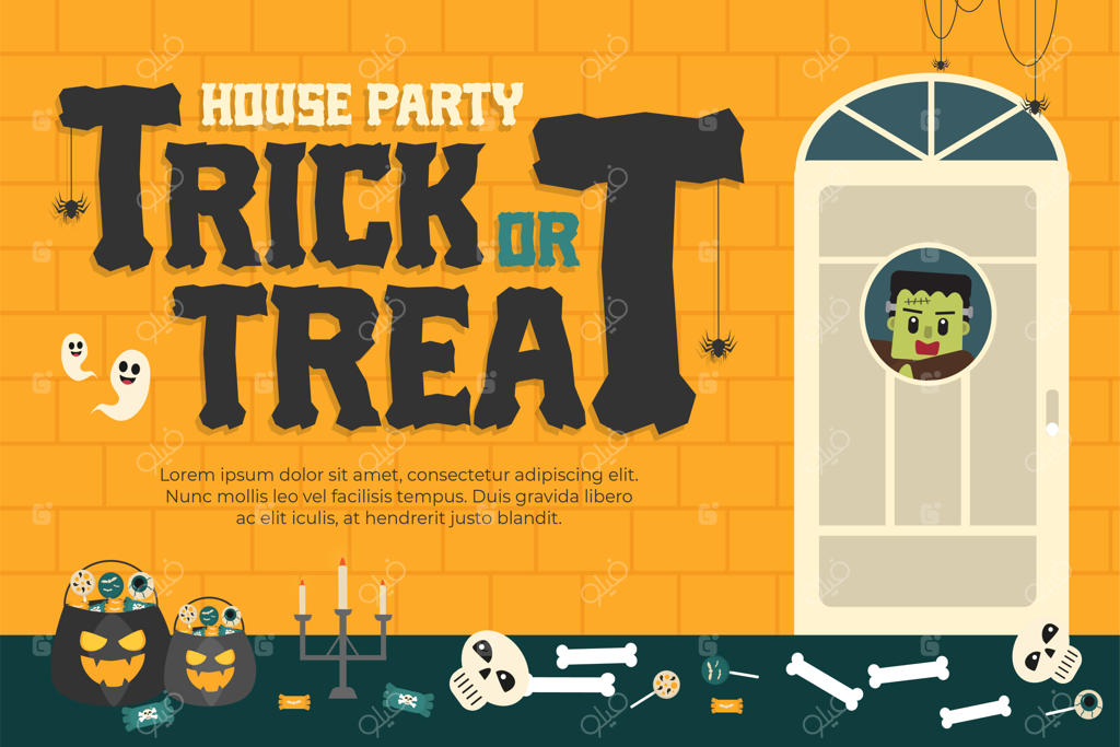 قالب طراحی گرافیکی هالووین ساده و شیک که به آسانی قابل سفارشی‌سازی است