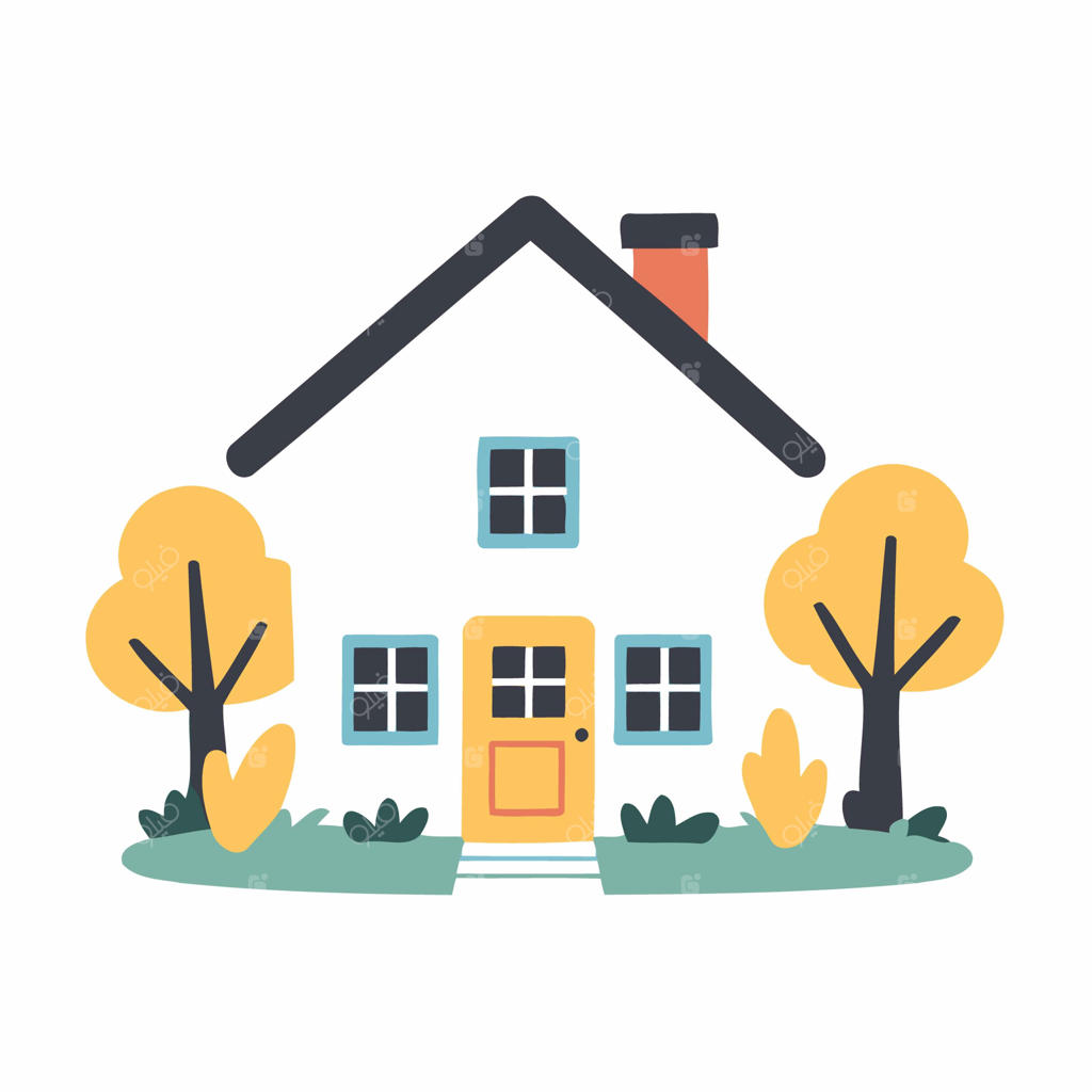 تصویرسازی وکتور خانه بامزه برای کتاب‌های خردسالان