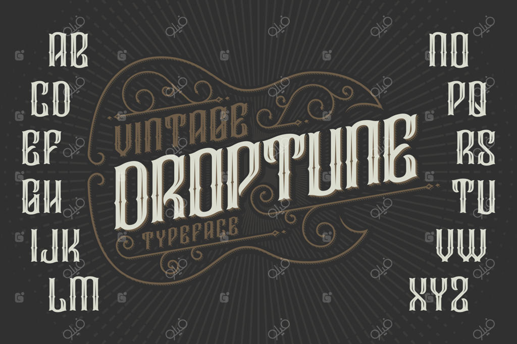 مجموعه فونت وینتیج گوتیک با تزئینات