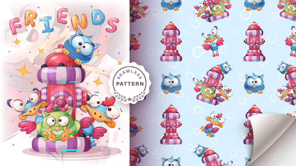 شخصیت کارتونی پرنده بامزه