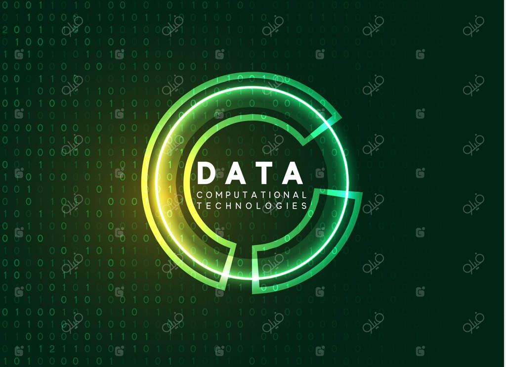 اینفوگرافیک فناورانه هولوگرافی: تصویری از داده‌های بزرگ به همراه طرح وکتور