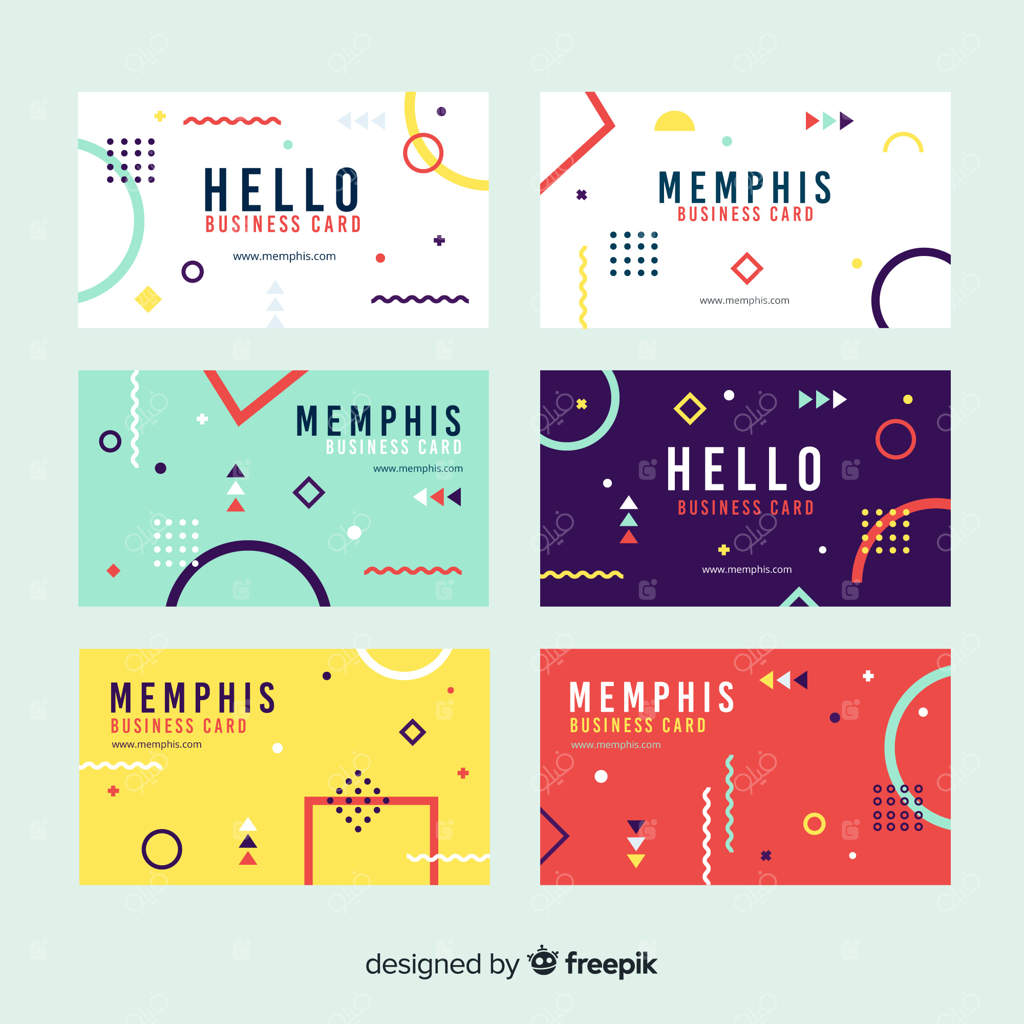 قالب کارت ویزیت با سبک ممفیس