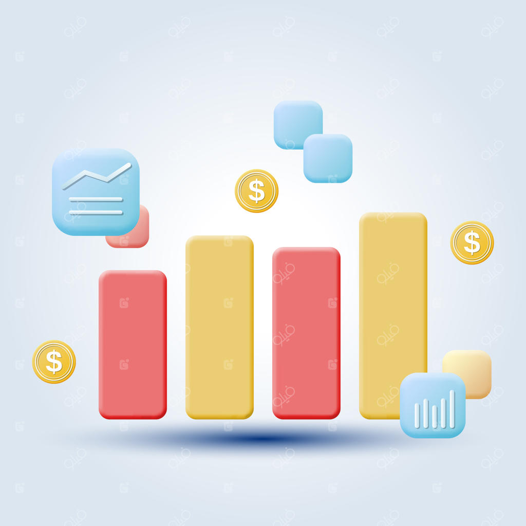 آمار کسب و کار به سبک کارتونی - تصویرسازی مفهومی برداری