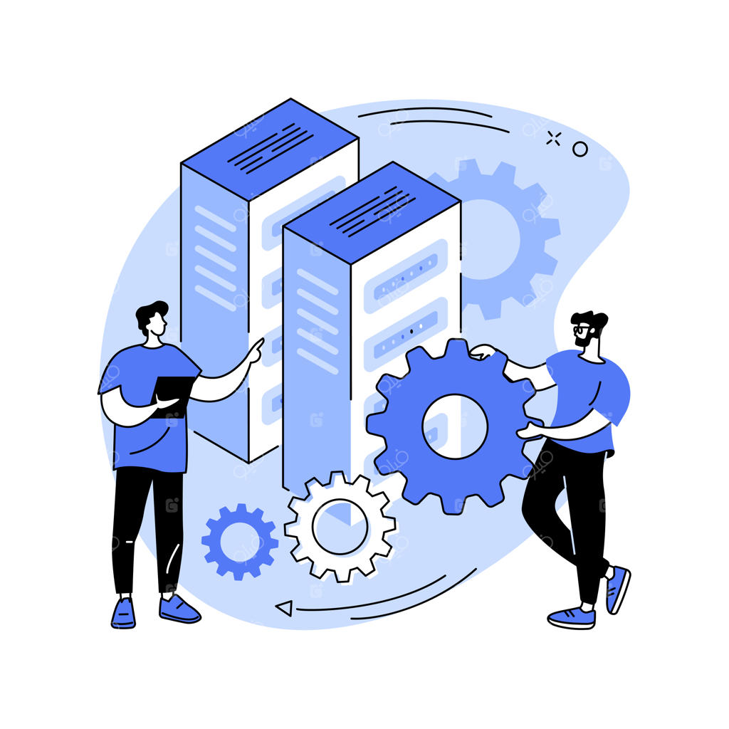 تصویر مفهومی شغل در حوزه کلان‌داده‌ها به صورت وکتور