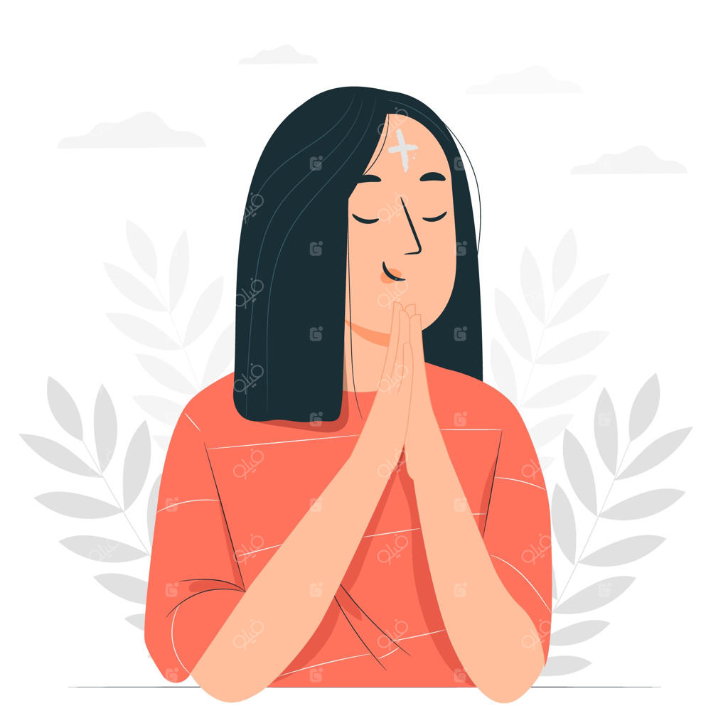 تصویرسازی مفهوم چهارشنبه خاکستر