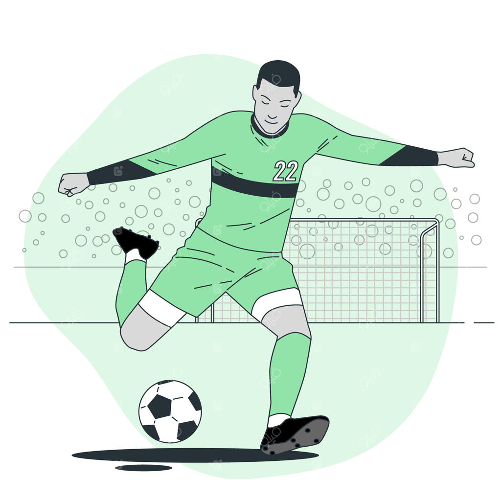 تصویرسازی مفهومی یک بازیکن فوتبال