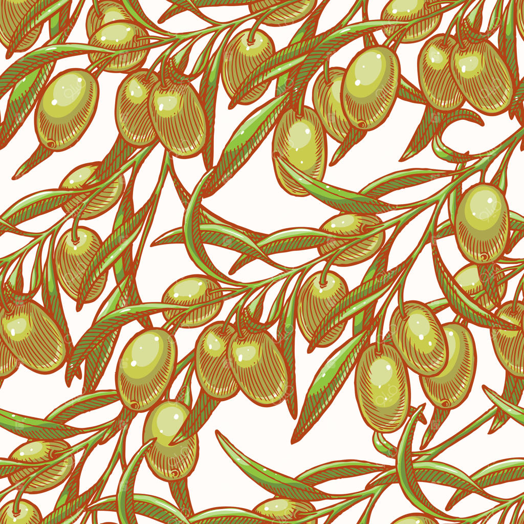 پس‌زمینه‌ هموار با شاخه‌های درخت زیتون طراحی شده به‌دست هنرمند