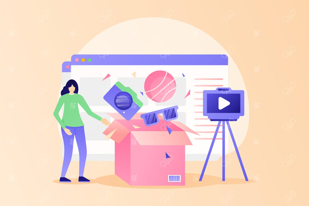 تصویرسازی دستی از جعبه‌گشایی