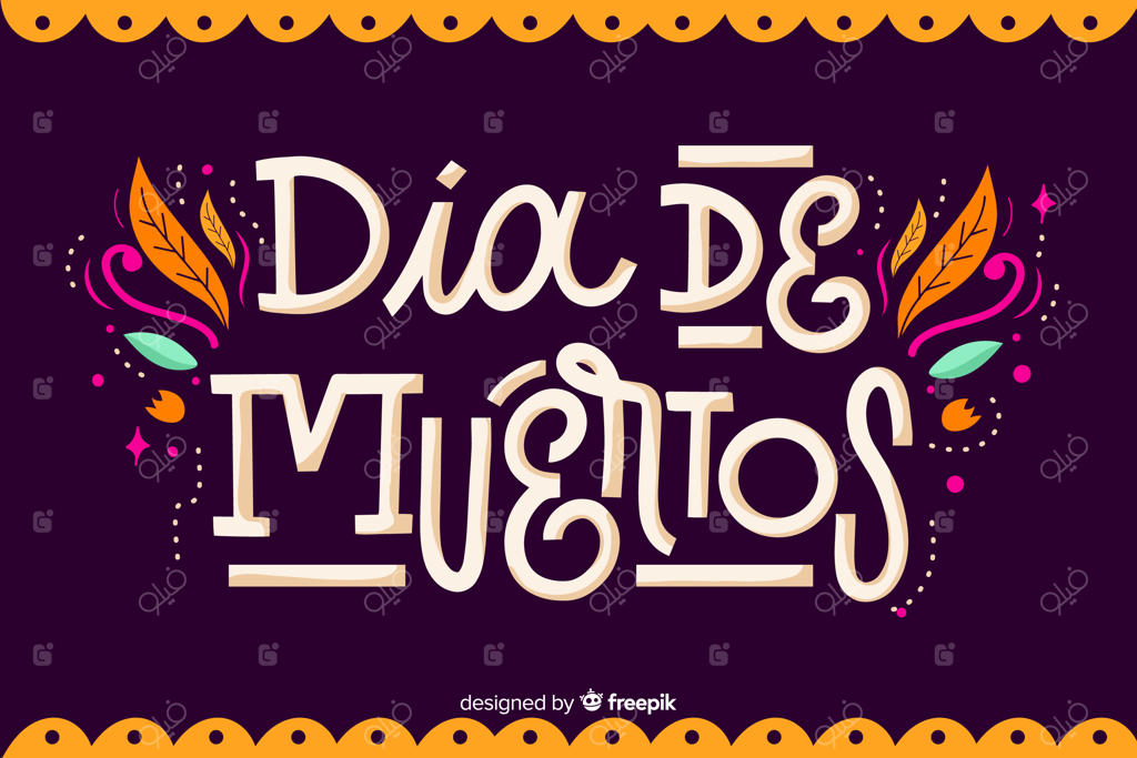 طرح روز مردگان با طراحی زمینه ساده و مسطح