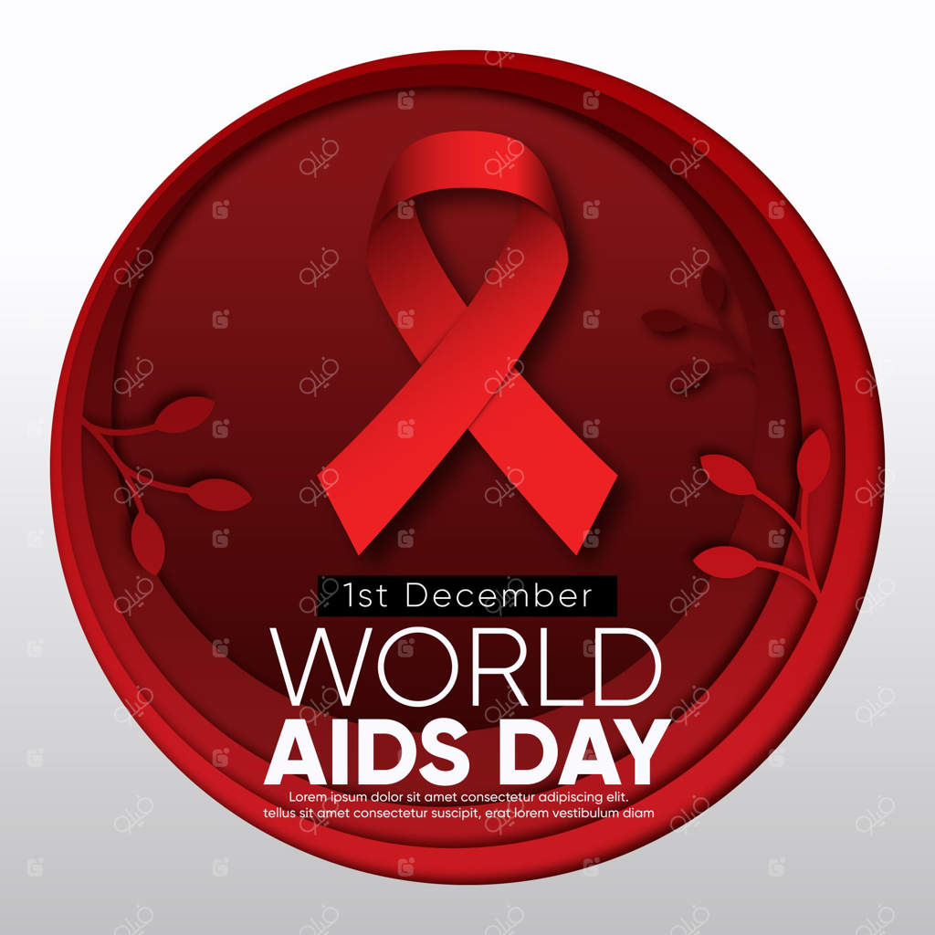 روبان روز جهانی ایدز به سبک کاغذی