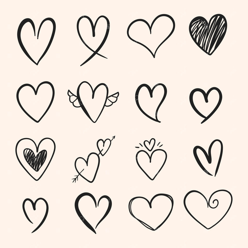 مجموعه طرح‌های قلب با تیر و سایر نمادها