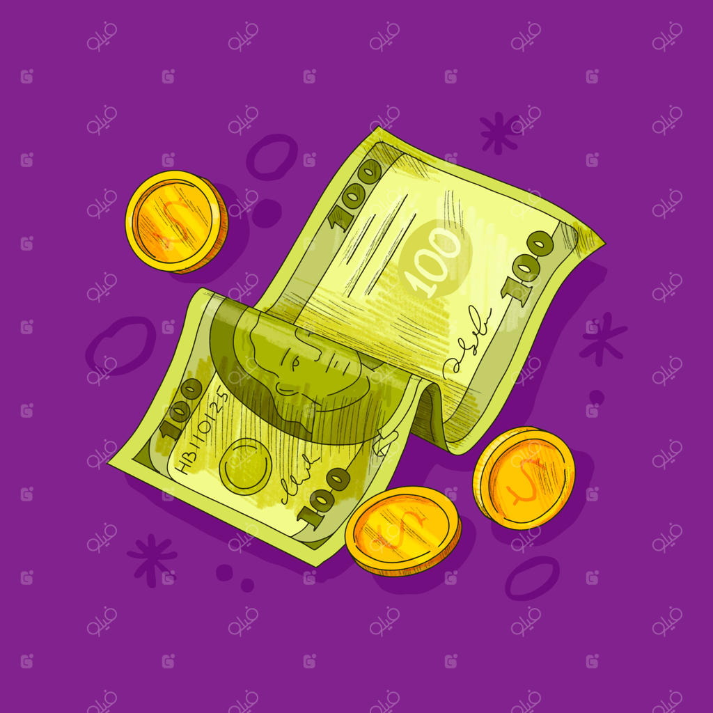 نقاشی کارتونی ۱۰۰ دلاری دست‌کشیده