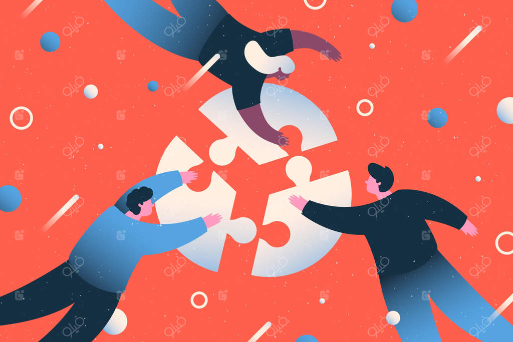 مفهوم کار تیمی به تصویر کشیده شد