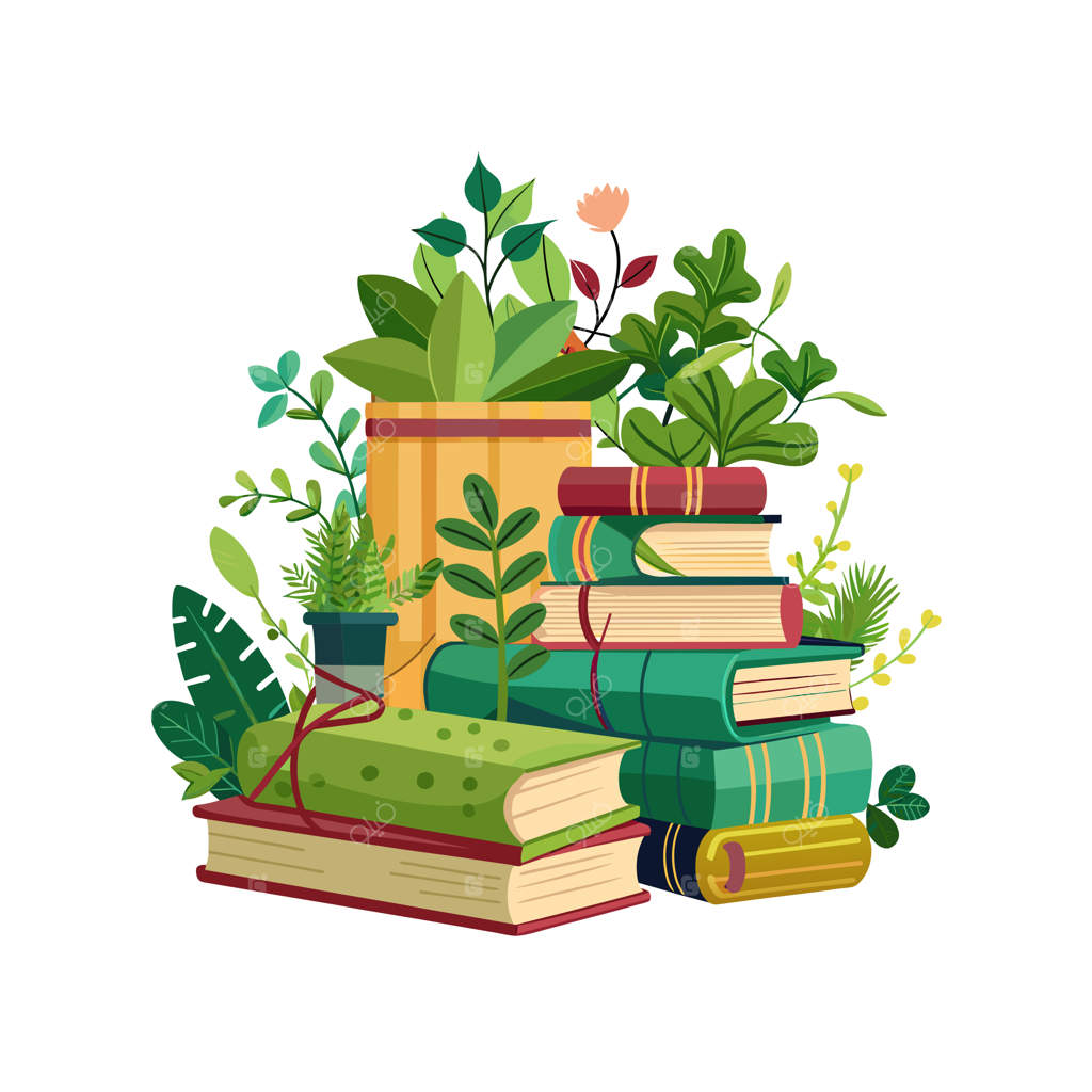 ایده‌ی تصویرسازی وکتوری از انبوهی کتاب‌ها