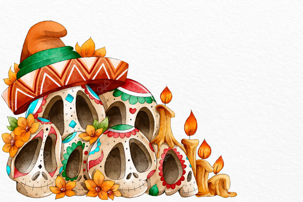 پس‌زمینه طراحی دستی برای روز مردگان