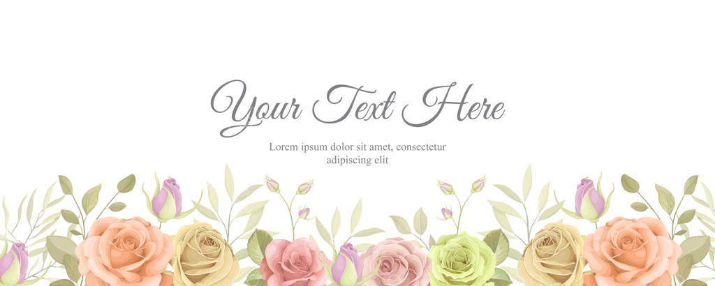 بنر زیبا با طرح گل‌های دست‌ساز