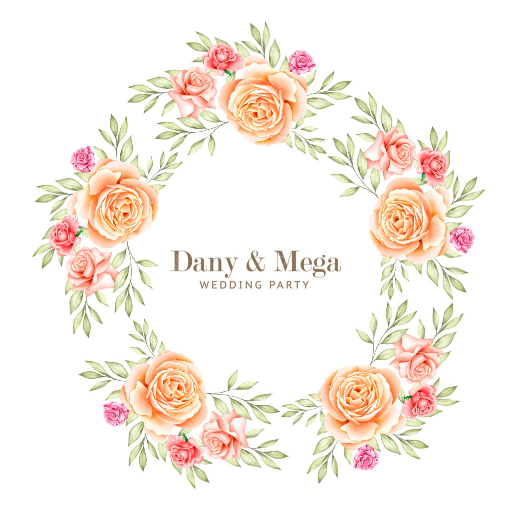 تاج گل آبرنگی زیبا با طرح گل‌ها