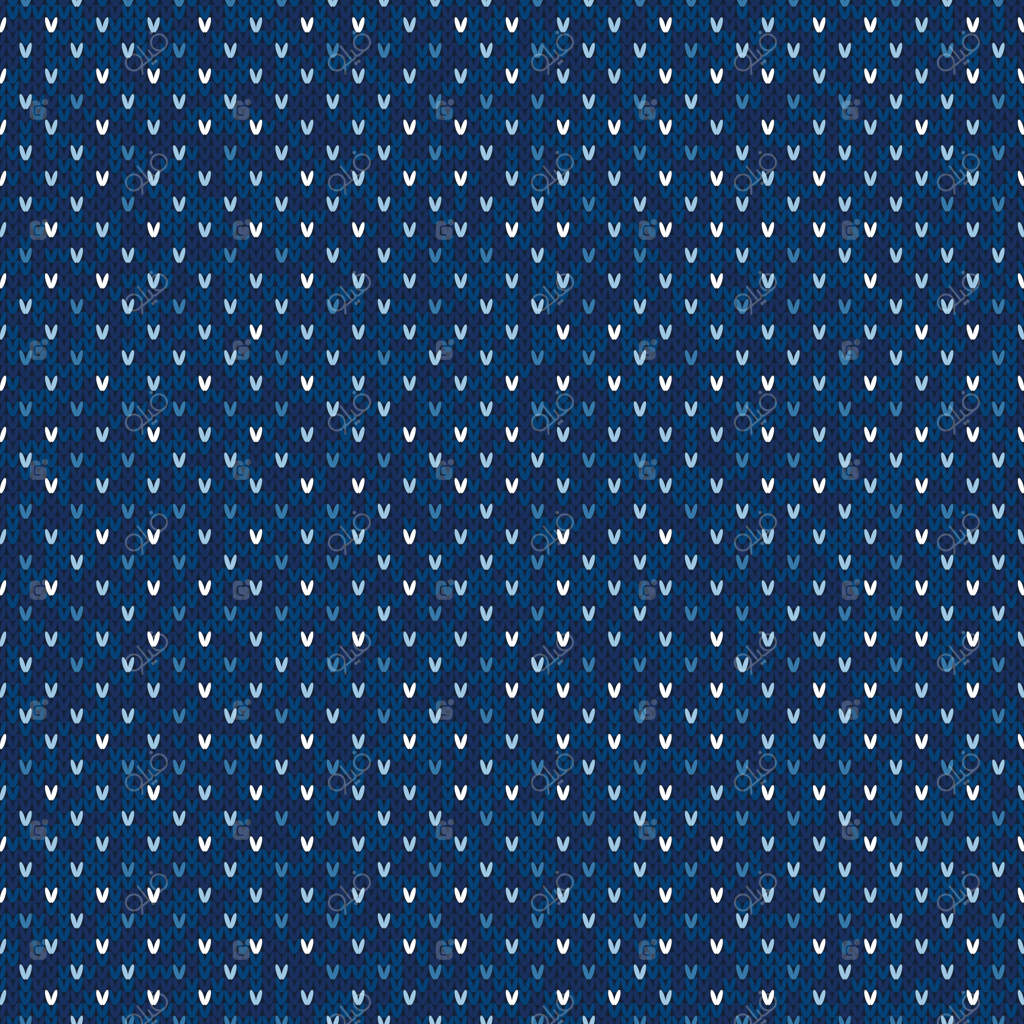 طرح ژاکت بافتنی انتزاعی شطرنجی. پس‌زمینه یک‌دست با طیف رنگ‌های آبی. تقلید بافت پشمی.