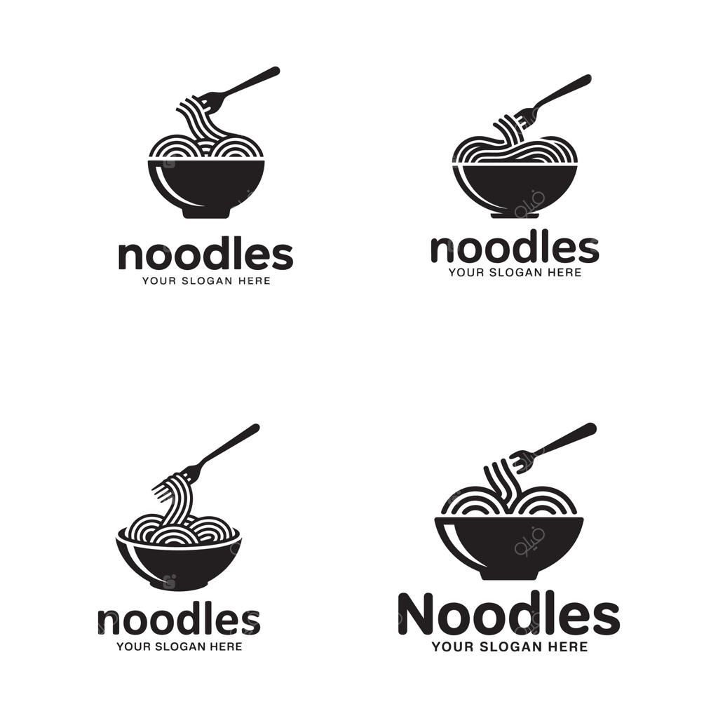 طراحی لوگوی مینیمال با طرح نودل و کاسه