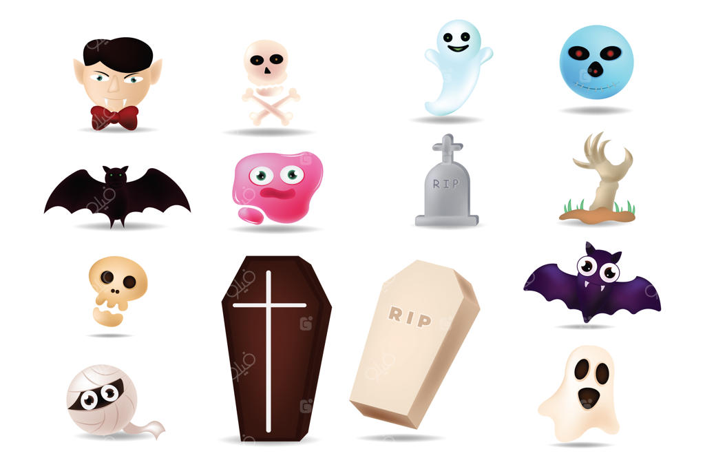 ایموجی‌های کارتونی بامزه برای تصویرسازی هالووین