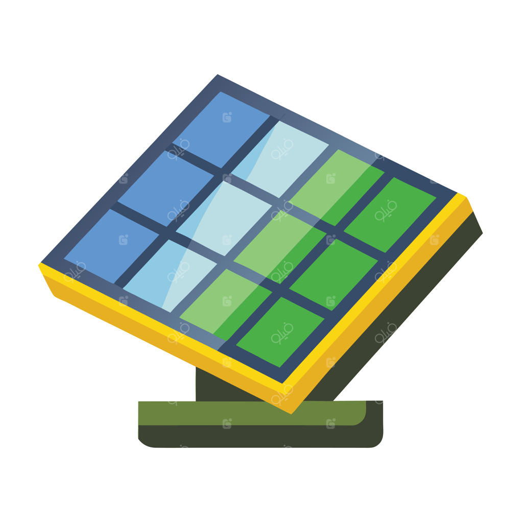 آیکون پنل خورشیدی شیک و مدرن با طراحی آینده‌نگرانه