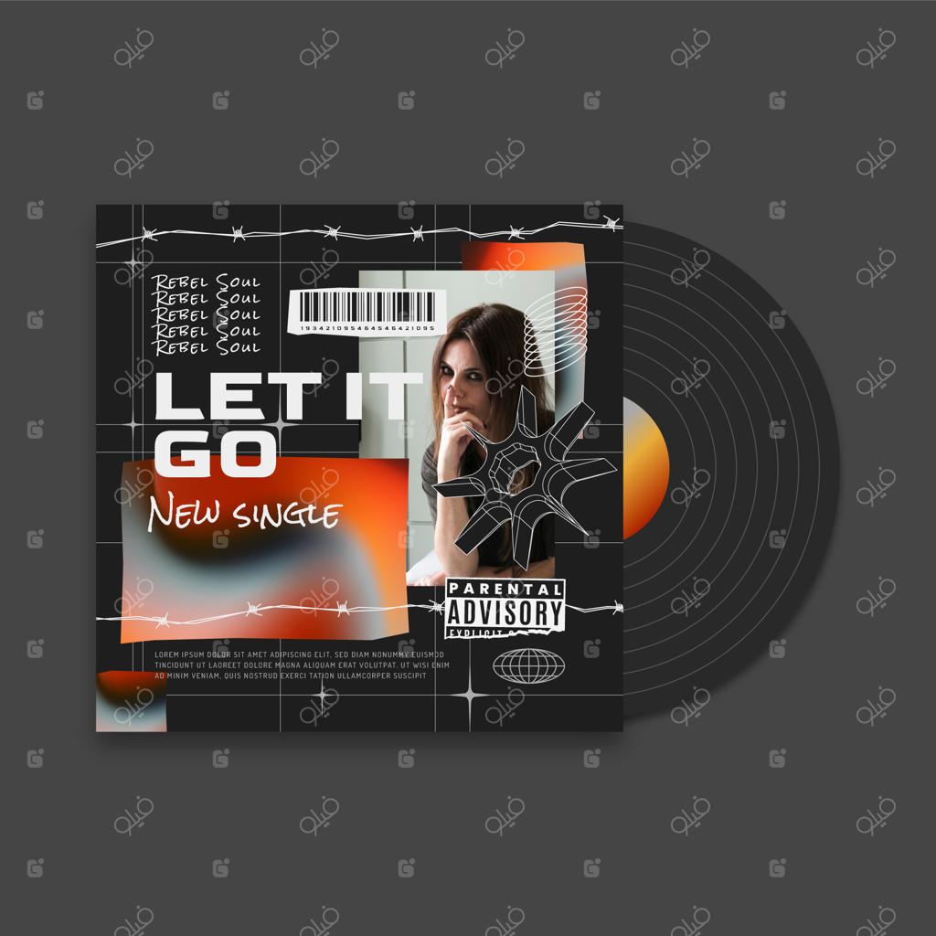 قالب روی جلد آلبوم با گرادیانت و طراحی آینده‌نگر