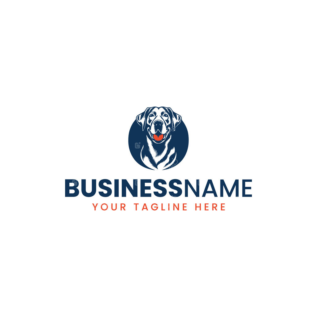 طراحی لوگوی سگ لابرادور بازیگوش