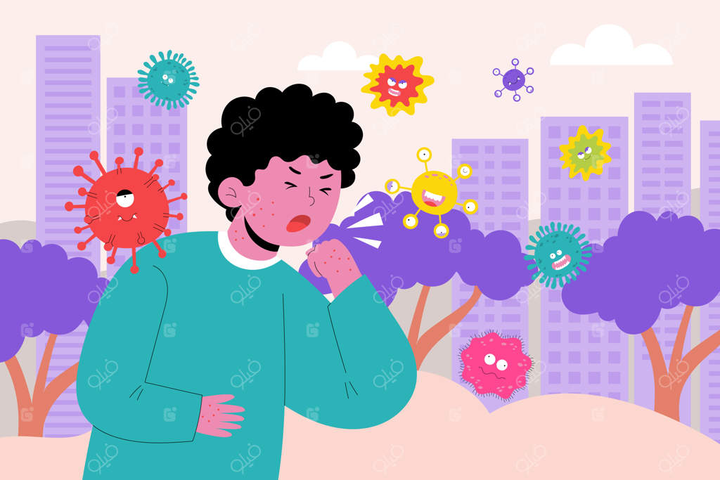 تصویرسازی باکتری‌ها به سبک طراحی تخت