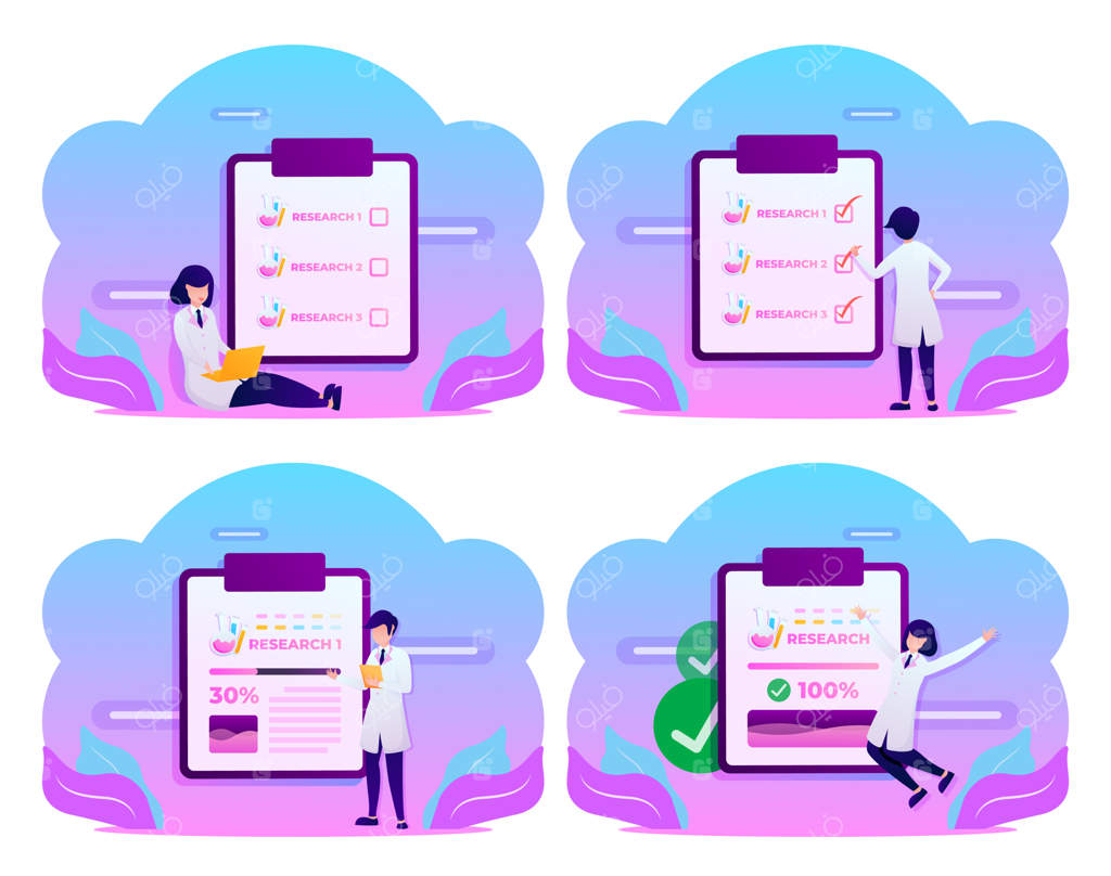 مجموعه‌ای از پزشک جوان با درمان بیمار و لوله آزمایش خون