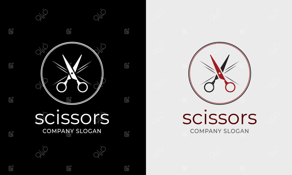 آیکون قیچی، نماد لوگوی ابزار کسب و کار خیاطی و آرایشگری عکس قیچی