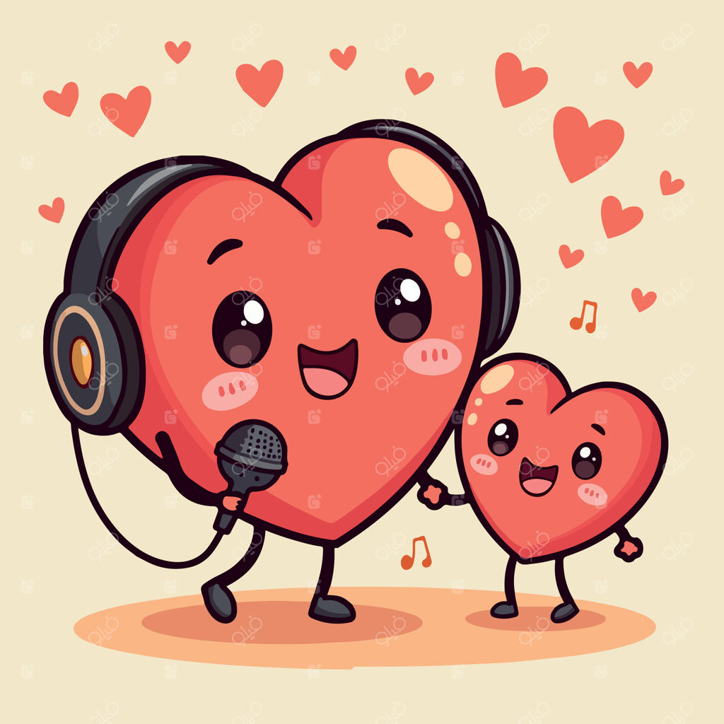 دو قلب و یک میکروفون در میان قلب‌های دیگر