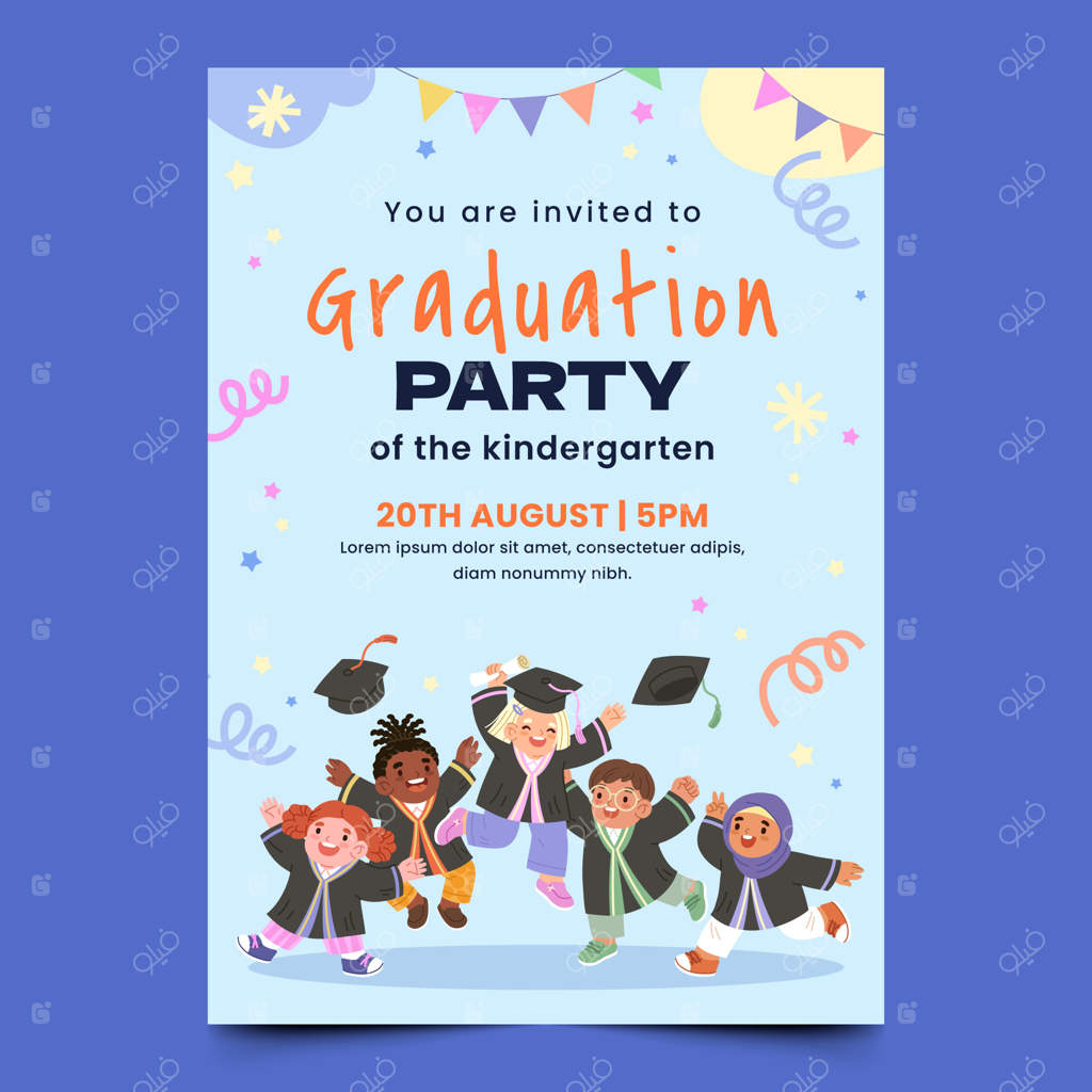 قالب دعوت‌نامه فارغ‌التحصیلی ساده و شیک