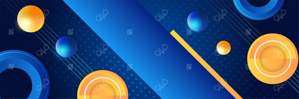 مجموعه بنرهای مدرن هندسی آبی با طراحی انتزاعی به سبک ممفیس