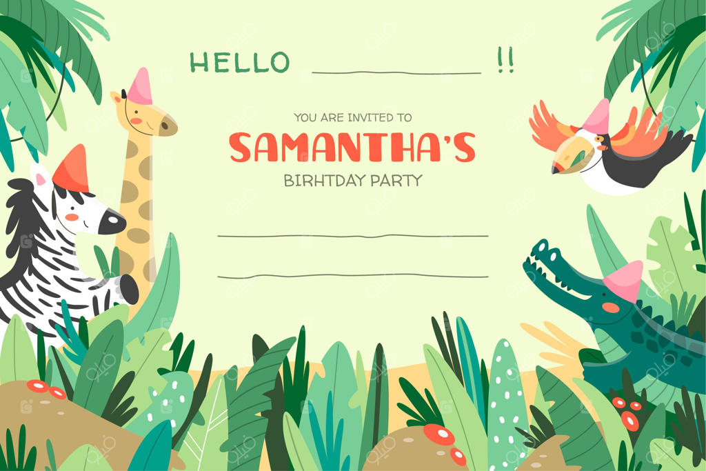 قالب دعوت‌نامه تولد کودکان با تم خاص