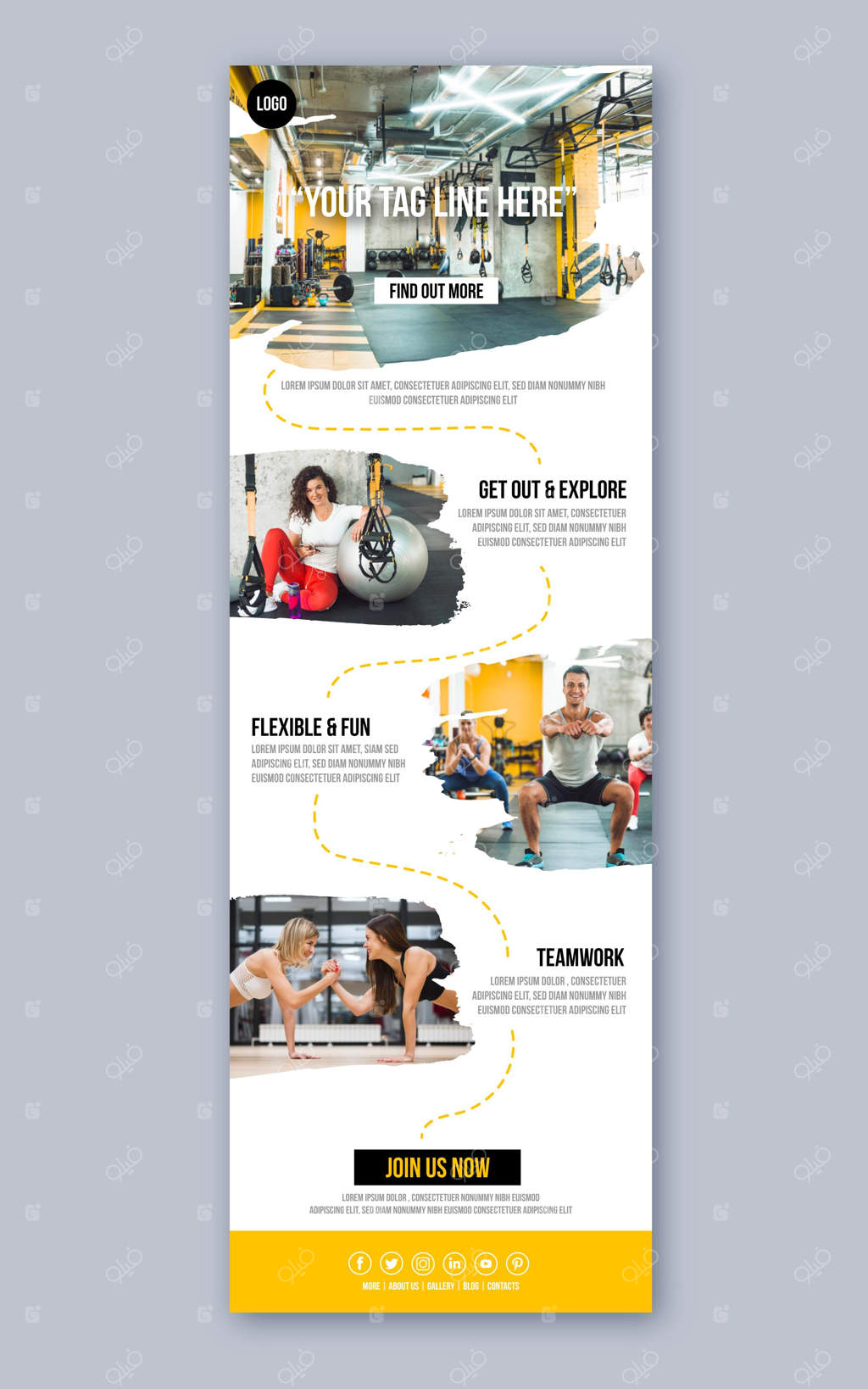 پترن ایمیل ارتباطی برای تناسب اندام