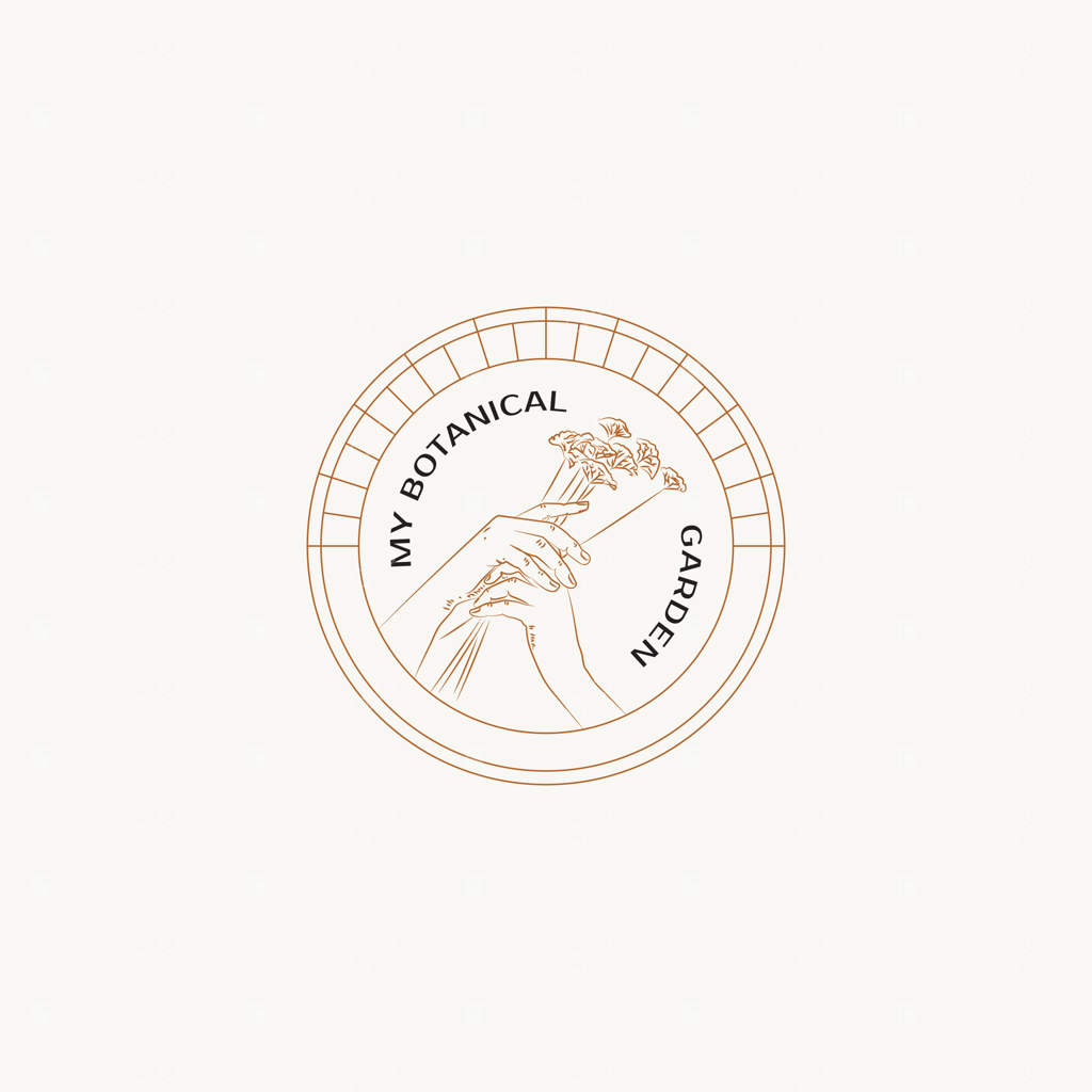 پترن طراحی لوگو با خط کشی دستی وکتور گیاهان