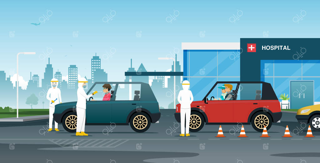 بیمارستان‌ها مکانی برای تشخیص کرونا بدون نیاز به ترک خودرو