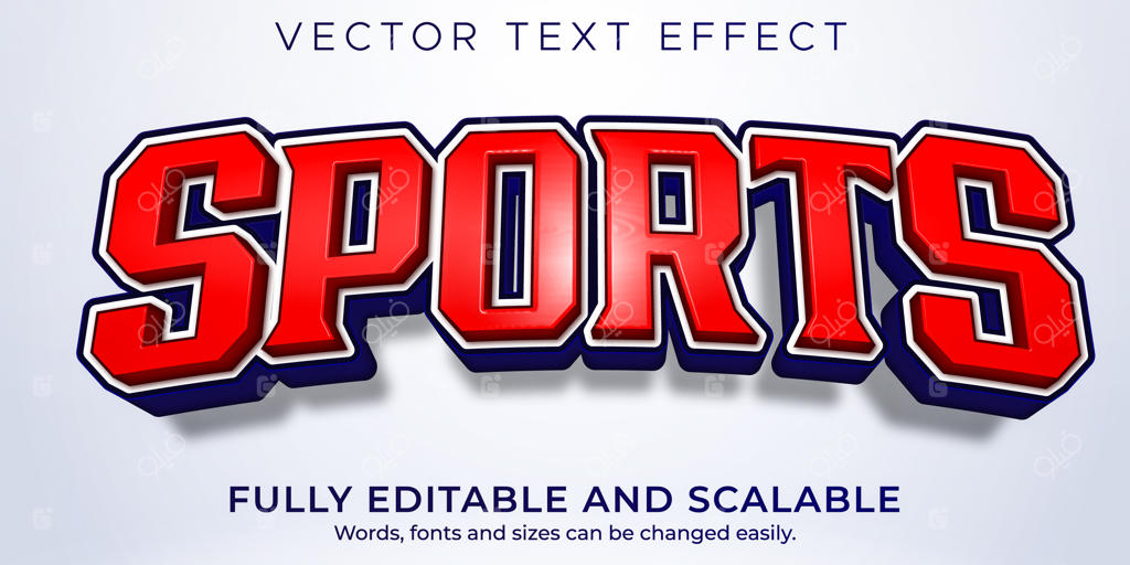 افکت متنی ورزشی: سبک متن قابل ویرایش بسکتبال و فوتبال