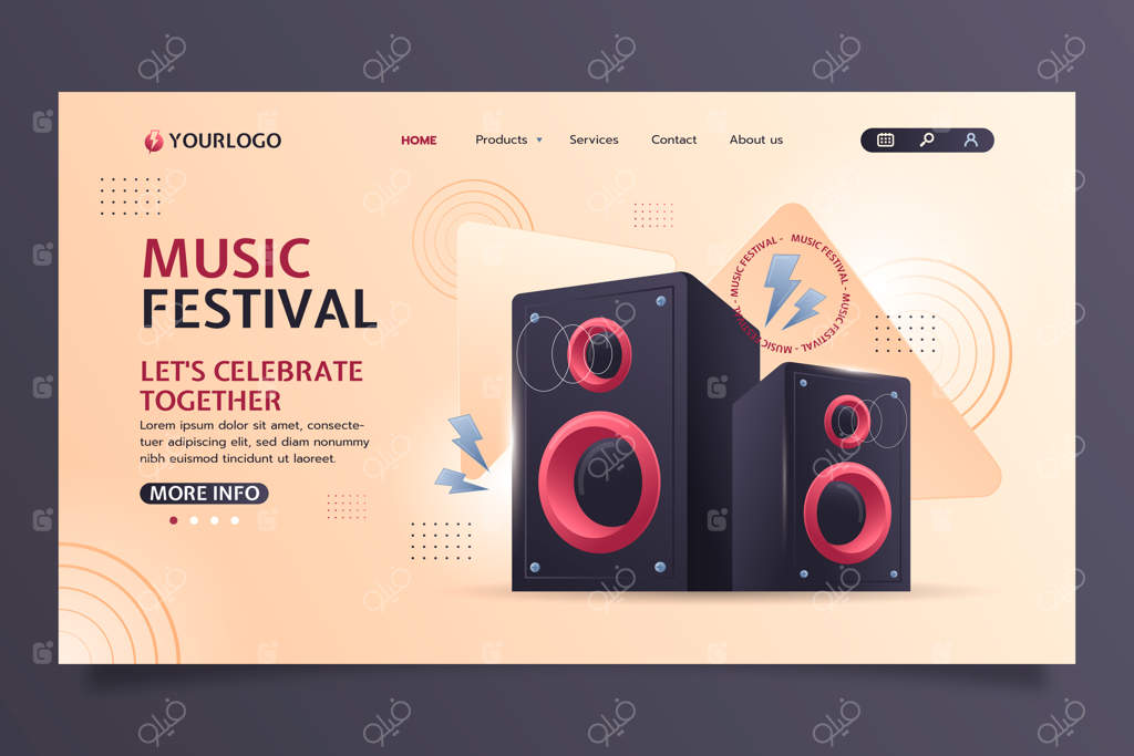 قالب صفحه فرود جشنواره موسیقی گرادینت