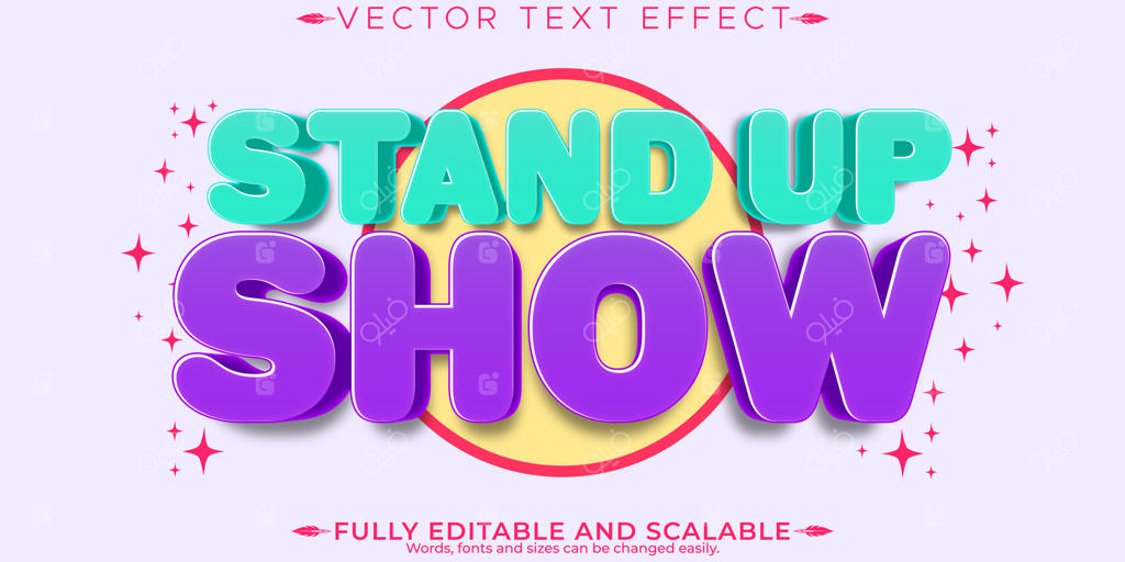 نمایش افکت متن کمدی با سبک ویرایش‌پذیر برای موسیقی و پادکست