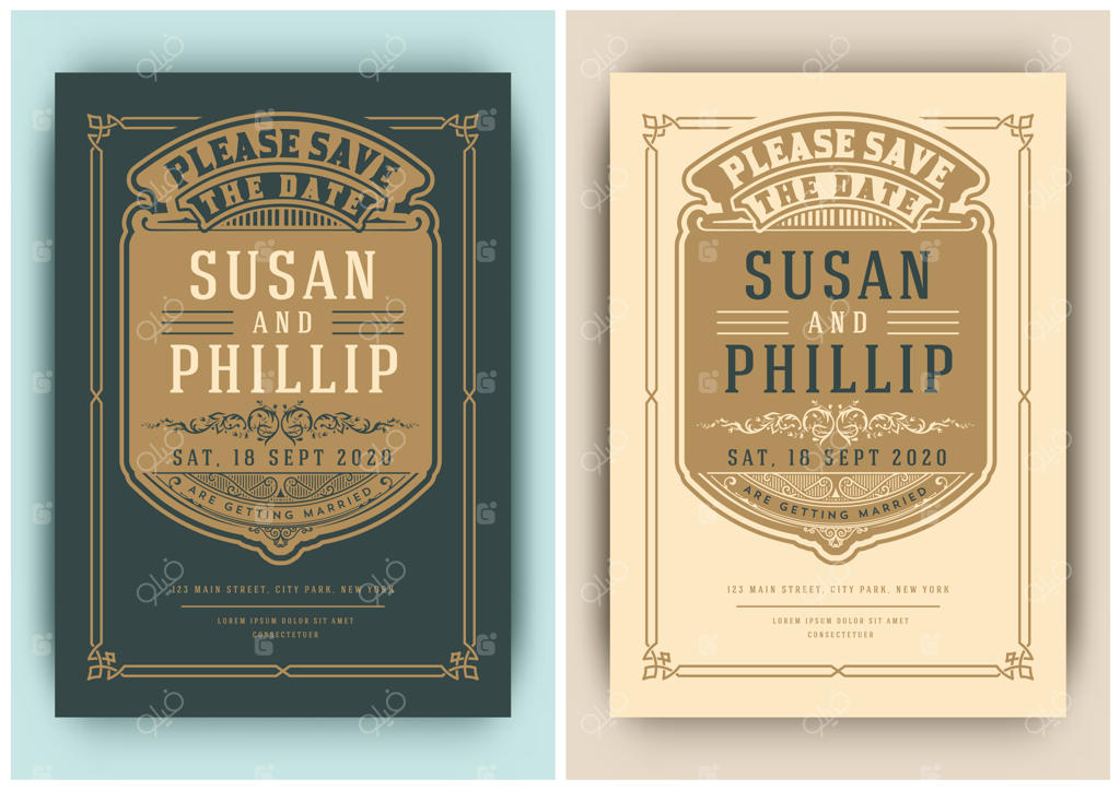 کارت دعوت عروسی به سبک قدیمی