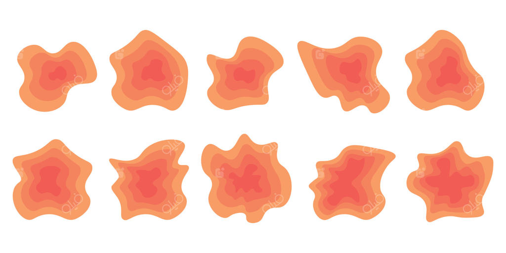 اشکال انتزاعی لایه‌لایه و ارگانیک با خطوط محیطی