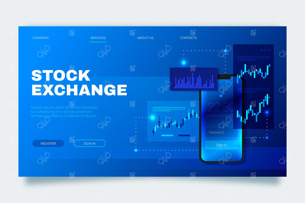 قالب صفحه فرود برای اپلیکیشن بورس