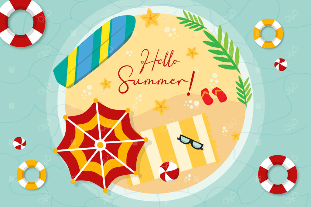 پس‌زمینه مجموعه عناصر تابستانی