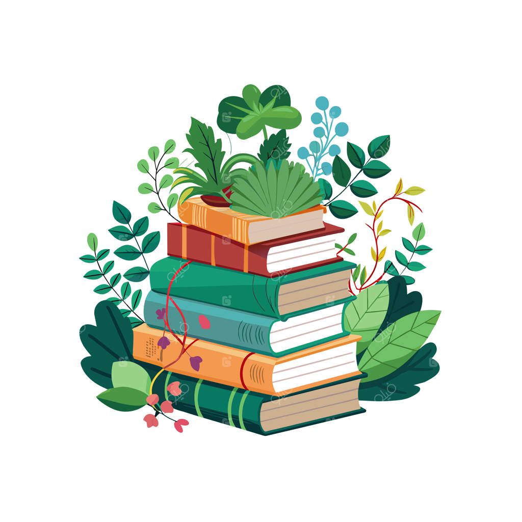 تصویر مفهومی از چیدمان کتاب‌ها به صورت وکتور