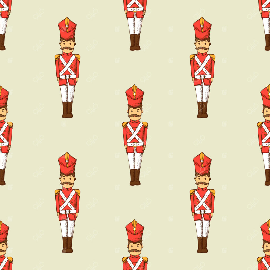 الگوی یکدست سرباز اسباب‌بازی. کاغذ دیواری کودکان با شخصیت‌ها.