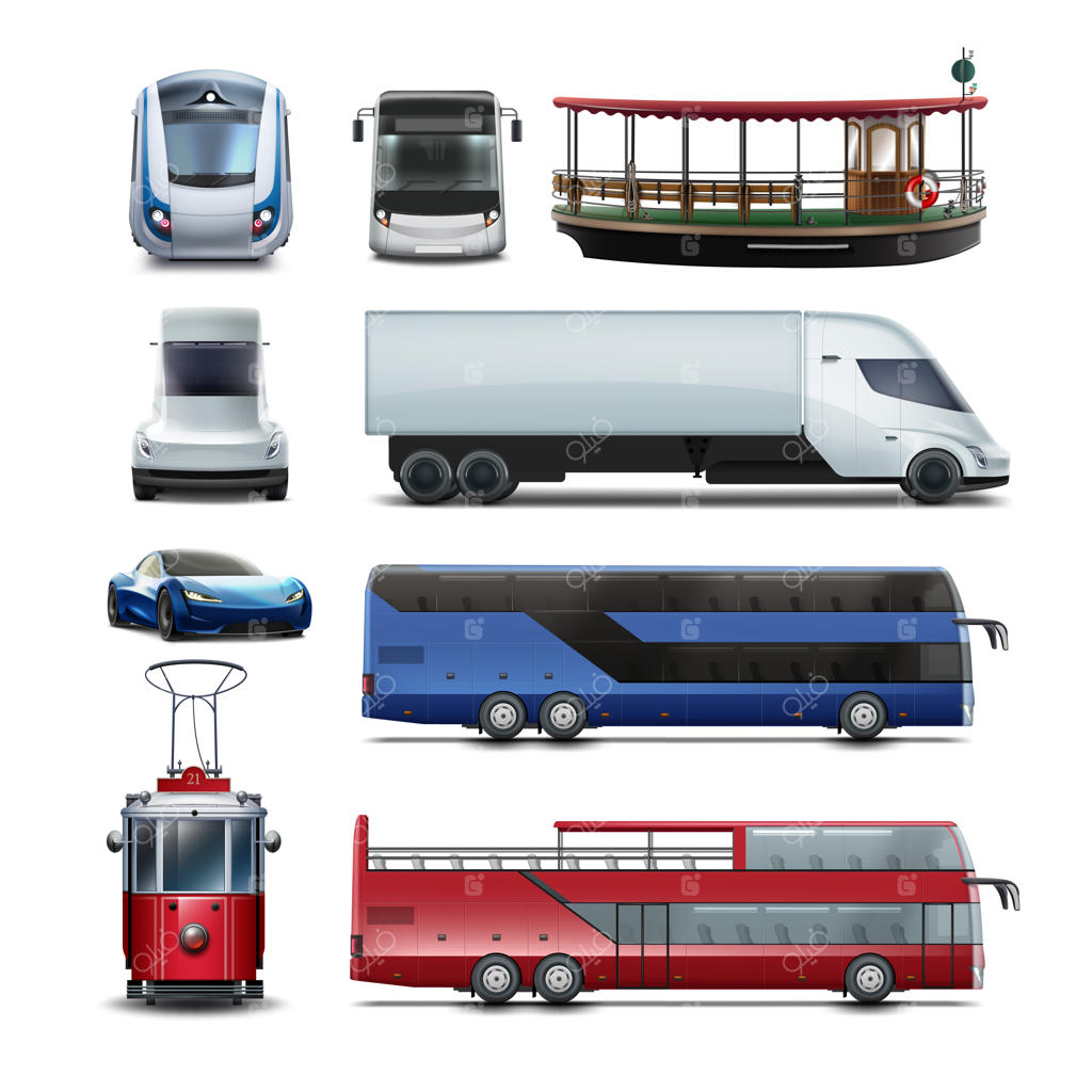 مجموعه‌ای از حمل‌ونقل عمومی: آب، ریل، مترو و برق